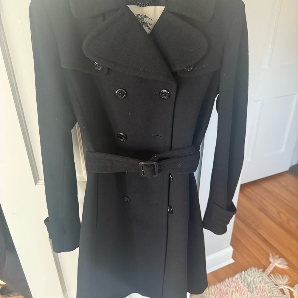 Burberry Wool Black Trench Coat
